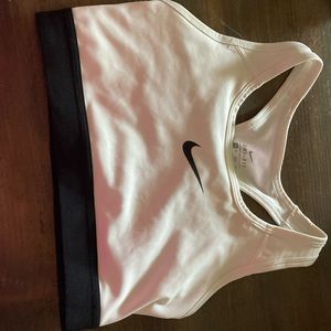 White Nike sports bra